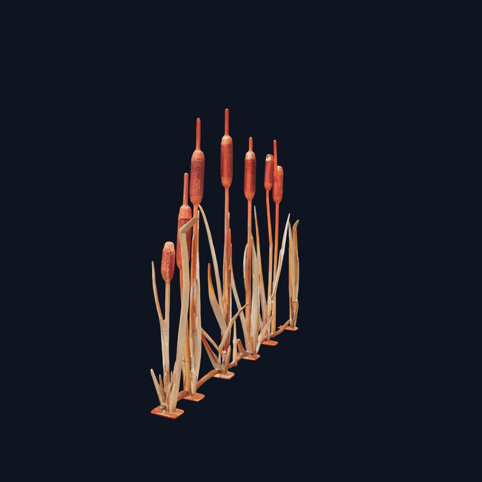 Cattail Garden Decor D Model Pack